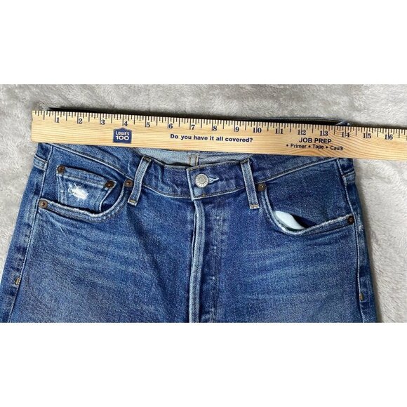 AGOLDE Nico High Rise Skinny Jeans - Button Fly - Dark Wash - Made in USA -27 - Picture 10 of 14